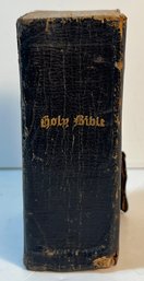 1845 Leather Bound Antique Bible With Gilted Edge