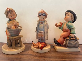 Three Vintage Hummel Figurines , Up To 4.5' Tall (23)