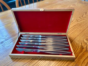 Boxed Set Of Six Steak Knives, Made In Japan
