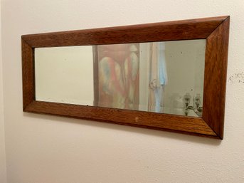 1920-1930s Horizontal Oak Framed Wall Mirror