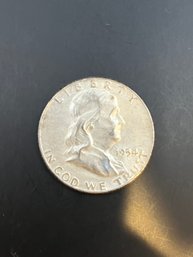 1954 Benjamin Franklin Silver Half Dollar