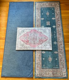 2 Ruggable Runner Rugs With Pads (2.5x7) & Ruggable Bath Rug, Less Than A Year Old