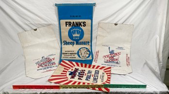 Vintage Paper Flour And Feed Bags