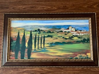Hills Of Tuscany By Mayte Oil On Canvas  43' X 25'
