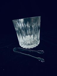 Cut Glass And Tongs