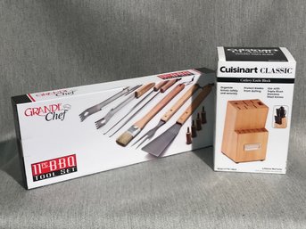 Two Great Gift Items - Grande Chef 11 Piece BBQ Tool Set & Cuisinart Classic Knife Block - Retail Over $100