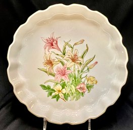 Vintage Shafford Jade Lily Quiche Dish