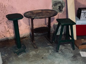 THREE ANTIQUE STANDS