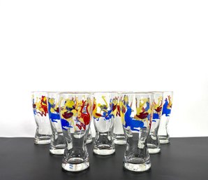 (9) Primary Colors Fun Animal Painted Glasses