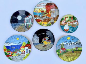 Six Enamel Plates From Chile