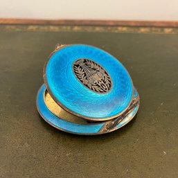 An Antique Sterling Silver Enameled Austrian Compact