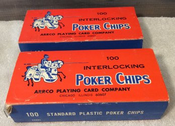 2 Boxes Of Vintage Interlocking Poker Chips - L