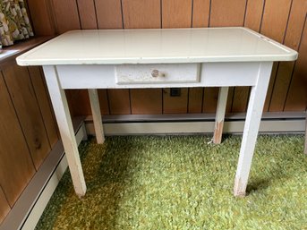 Vintage Enamel Top Farm Table .