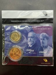 United States Presidential $1 Coin And First Spouse Medal Set
