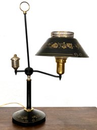 A Tole Painted Metal Desk Lamp
