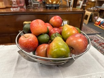 Artificial  Fruit Arrangement In Nice Metal Bowl