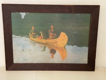 Frederic Remington Evening On A Canadian Lake Print