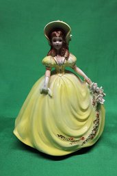 VTG Ceramic Southern Belle Girl In Yellow Joseph Originals