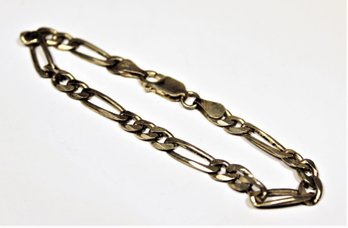 Vintage Italian Link Sterling Silver Bracelet 7' Long