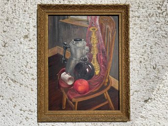 An Original Vintage Oil On Board Still Life