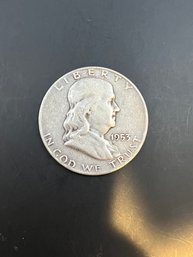 1953-D Benjamin Franklin Silver Half Dollar