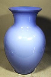 Large Powder Blue Glass Decorative Vase