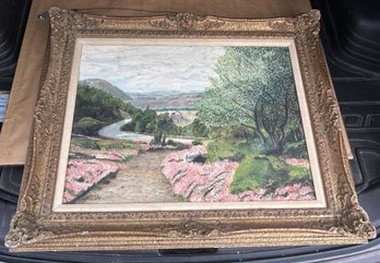 Fine Vintage Mid Century Expressionist European Landscape By Listed Artist M. STEIN