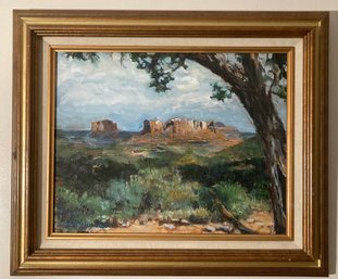 Cecilia Perez Signed Oil Painting , Sedona Outlook ,
