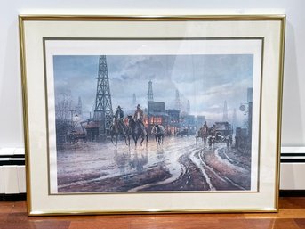 A Vintage Lithograph - Pencil Signed By G. Harvey, Dated 1979, Western Themed