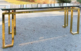 Gorgeous Gilt Metal Marble Top Console Table