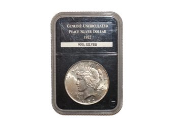 1922 Uncirculated Peace Silver Dollar 90 Percent Silver