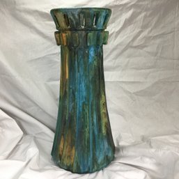 Fabulous Large Age Art Pottery Vase - Mission / Arts & Crafts Style- Great Glaze - Amazing Colors - WOW !