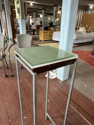 Metal Plant Stand With Stone & Glass Top