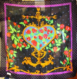 Fine Designer Scarf Christian Lacroix, Paris Heart Anchor Design