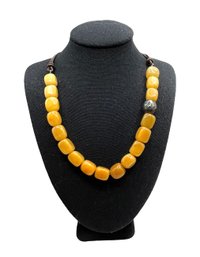 Designer Silpada Sterling Silver Amber Color Beaded Necklace