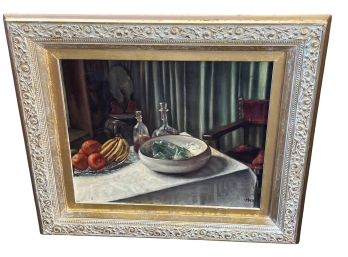 Vintage Victorian Age Inspired Framed Still Life Painting