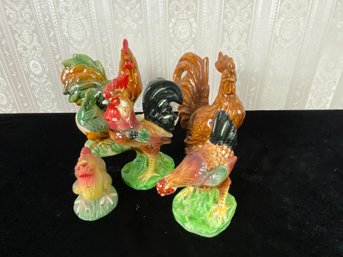 Roosters, Hens And Chicks Oh My! Figurine Lot