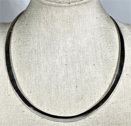 Fine Italian Reversible Sterling Silver Chain Necklace 16' Long