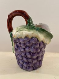 Vintage Grape Pitcher By Jay Wilfred For Andrea By Sadek Pottery Portugal