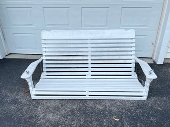 White Painted Wood Porch Rocker