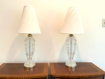 Pair Of Gorgeous Crystal Lamps