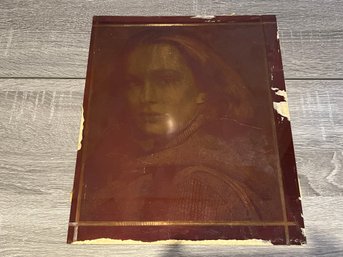 Large Copper Printing Plate Of A Women