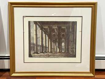 A Hand Colored Roman Pantheon Etching