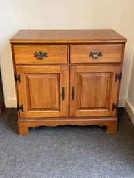 Colonial Early American Maple Buffet Server Cabinet