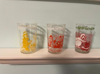 Howdy Doody And Foghorn Leghorn Collectible Jelly Jar Glasses