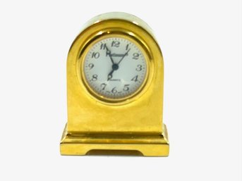 Vintage Diminutive Brass Quartz Mantle Clock