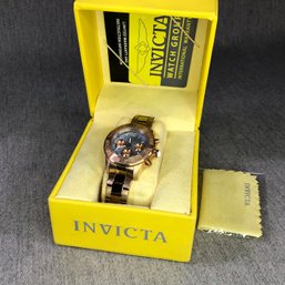 Very Nice - Brand New $295 Midsize INVICTA Rose Gold / MOP Chronograph Watch With Box / Card  Booklet  Cloth