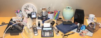 Mixed Office Lot With Electric Pencil Sharpeners, Calculators, Staplers, Power Strips And More