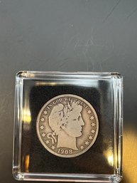 1908-D Barber Silver Half Dollar