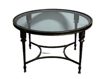 Round Glass And Wrought Iron Table